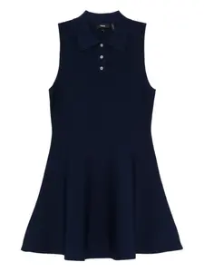Платье А-силуэта с воротником поло Theory, синий