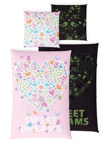 Детское постельное белье для девочек с рисунком сердца + 10 игр Carpe Sonno, 135 x 200 + 80 x 80 см