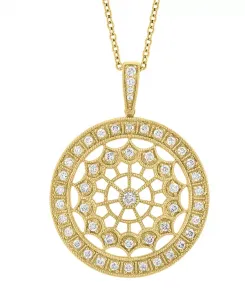 Ожерелье с ажурным бриллиантом Эффи диаметром 18 дюймов (1/2 карата) из 14-каратного золота Effy Collection, gold