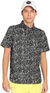 Мужская поло-рубашка Callaway C24134123 с коротким рукавом (с художественным принтом, влагоотводящая, быстросохнущая), для гольфа, черный