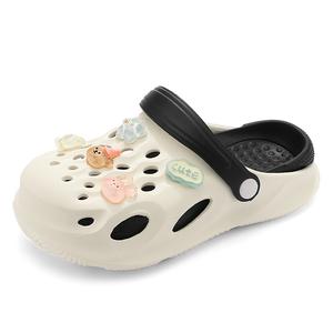 Детские сабо Rebound, устойчивые к истиранию, дышащие, быстросохнущие, нескользящие, с защитой от ударов NEZHACHAOHAI, черный/белый