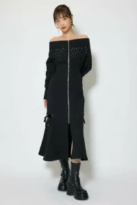 Платье-русалка с открытыми плечами Rienda, цвет Black