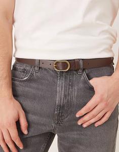 Ремень с овальной пряжкой из коричневой искусственной кожи Asos Design