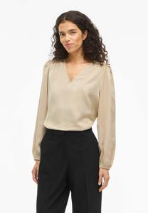 Блуза VILA VIELLETTE SMOCK, Cement/Beige