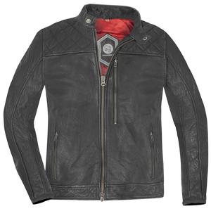 Черная кожаная мотоциклетная куртка HolyFreedom burn out