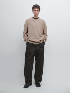 Пятнистый вязаный свитер с круглым вырезом Massimo Dutti, Mink