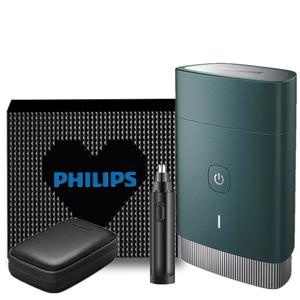 Электробритва PQ889 Rotary с двойным лезвием из нержавеющей стали, полностью моющаяся PHILIPS, PQ889 зеленый Daily Gift Box