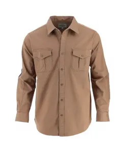 Мужская утепленная универсальная рубашка на пуговицах с длинными рукавами и эластичной тканью Overshirt Thorogood, коричневый/бежевый