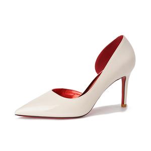 QITUMAUL Стройные каблуки на высоком каблуке для женщин - экрю [Высота каблука 8,5 см], цвет Ecru[Heel Height 8.5cm]