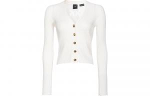 Кардиган Love Birds с контрастным логотипом PINKO, белый