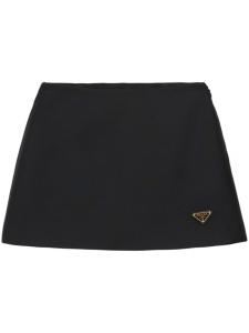 Мини-юбка из трикотина Prada, черный