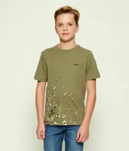 Футболка regular fit Boss Kidswear, зеленый