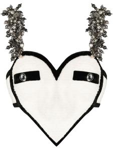 AREA укороченный твидовый топ, белый