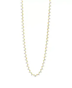 Теннисное ожерелье Brigid с кубическим цирконием в шахматном порядке Sterling Forever, gold