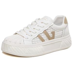 Женские скейтерские кеды Low Top KANGNAI, бело-коричневые