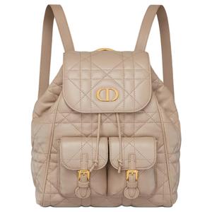 DIOR Средний женский рюкзак из мягкой кожи верблюжонка пустынный серо-коричневый