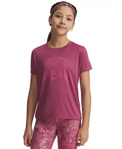 Футболка с коротким рукавом и графическим принтом для девочек Little and Big Girls Under Armour, розовый