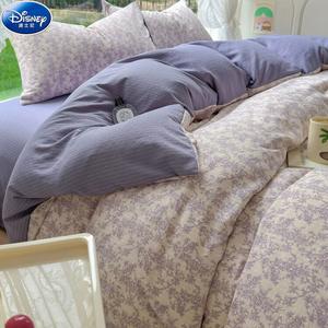 Disney Комплект постельного белья 4 предмета, 180 см, пододеяльник 200х230 см, ультрамягкий велюр, сиреневый