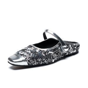 Мюли женские с закрытым носком женские Zhr, черный