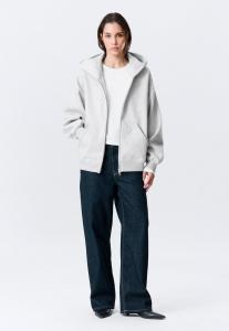 Толстовка Weekday OVERSIZED HEAVYWEIGHT ZIP HOODIE, Grey Melange/Grey