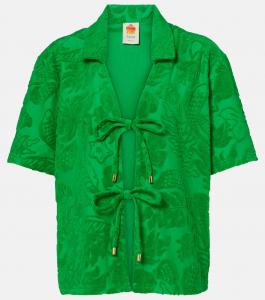 Флорал рубашка из хлопкового терма Farm Rio, River Nature Green