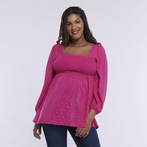 Топ бэби-долл для беременных с присборенным верхом Motherhood, цвет cabaret