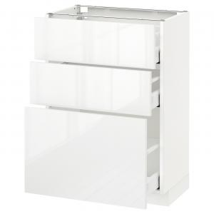 Тумба под шкаф с 3 выдвижными ящиками, белая/Ringhult white, 60x37 см IKEA Metod / Maximera