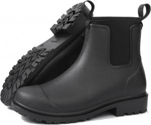 Женские ботинки DKSUKO, водонепроницаемые ботинки до щиколотки, резиновые противоскользящие ботинки для рыбалки, уличная рабочая обувь для прогулок на лодке, садоводства и фермерства, Black