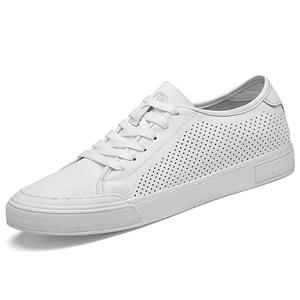 LAORENTOU Мужские повседневные кроссовки мужские низкие белые с перфорацией, цвет White Cut-Out