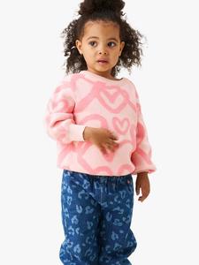 Детский джемпер с сердечками из хлопковой смеси Angel & Rocket, Coral