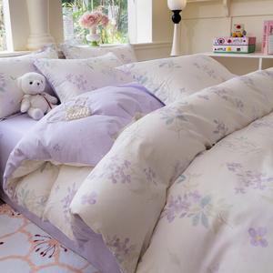 LUOLAI HOME Комплект постельного белья 4 предмета, простыня 2 м, пододеяльник 2.2x2.4 м, цвет Huamanxi