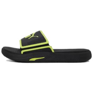 PUMA Мужские сланцы Softride Sandal Slide черно-зеленые, цвет Black Green