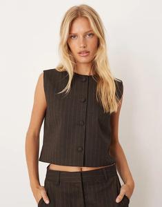 Жилет JJXX в тонкую полоску коричневого цвета