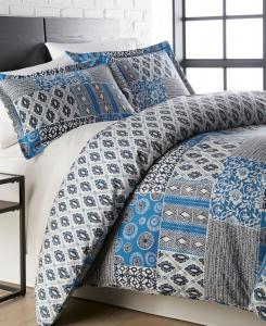 Комплект постельного белья Global Patchwork Down Alternative из 3 предметов, размер Twin Southshore Fine Linens, синий