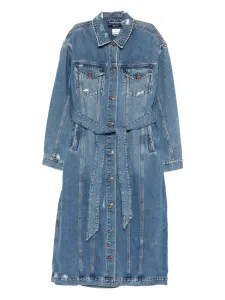 Потертое пальто в стиле куртки-тракера Relik Ksubi, синий