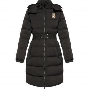 Москвино, Черная утепленная куртка на молнии с аппликацией в виде плюшевого мишки