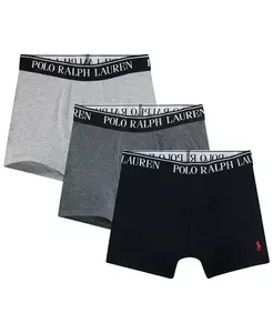 Боксеры из хлопка с эластаном для мальчиков, 3 шт Polo Ralph Lauren, серый