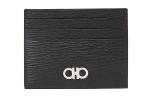 Ferragamo Кожаный визитник для мужчин черный с красным