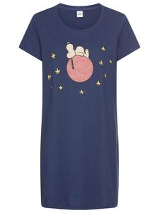 Ночная рубашка темно-синего цвета с принтом Peanuts