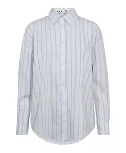 Рубашка в синюю полоску с бантом Haute L'Amitiã, синий