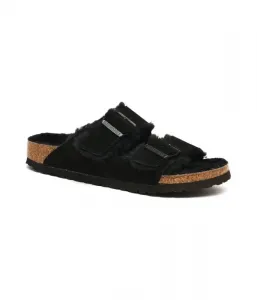Кожаные туфли Arizona FUR для дома Birkenstock, черный