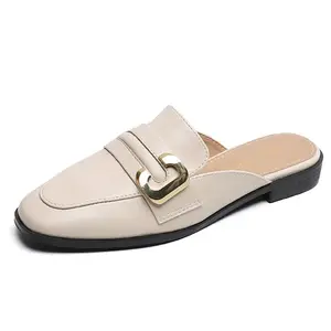 Lan Miao Женские противоскользящие тапочки с закрытым носком на резиновой подошве абрикос, цвет Apricot