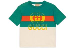 Футболка детская Gucci, бежевый/ зеленый