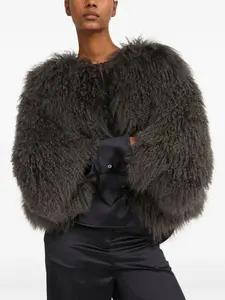 Короткая куртка из овчины YVES SALOMON, серый