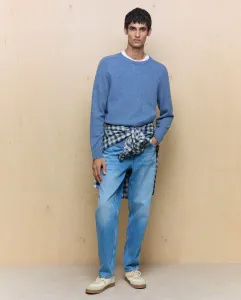 Мужской свитер с круглым вырезом Easy Wear, светло-голубой