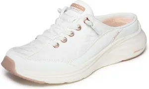 Женские слипоны Skechers с контурной пеной и удобной посадкой, без застежек, белый/золотой