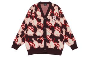 MLB Старый цветочный свитер унисекс бордовый