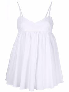 ASPESI топ на тонких бретелях с баской, белый