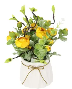 И.ГЕ.А. Искусственный цветок "Ранункулюс", в горшке из керамики Цветочная композиция Искусственный весенний цветок I.GE.A. 18х28х18 см, цвет gelb