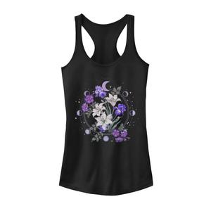 Майка с цветочным принтом и рисунком лунных цветов для юниоров, черный